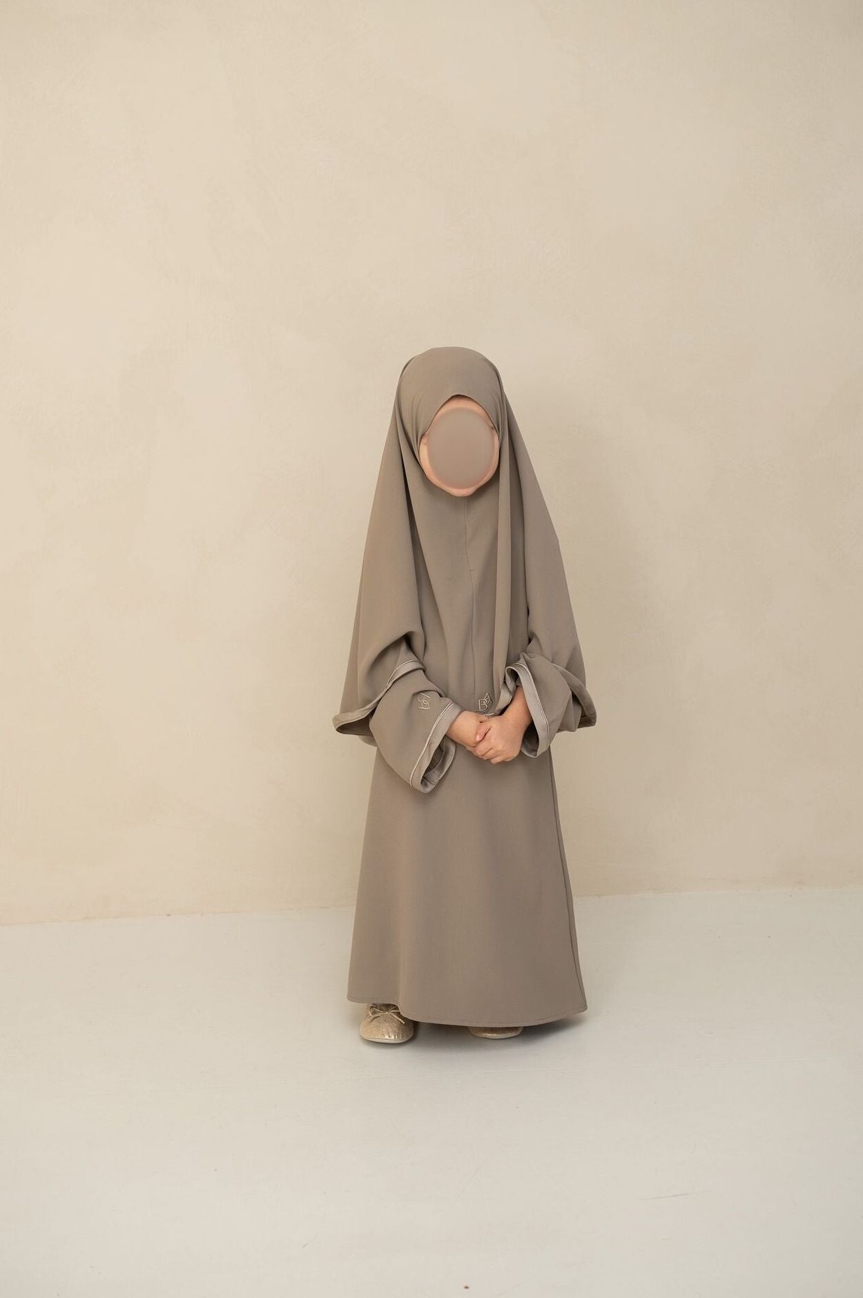 Silk Edge Abaya & Khimar Kids Set