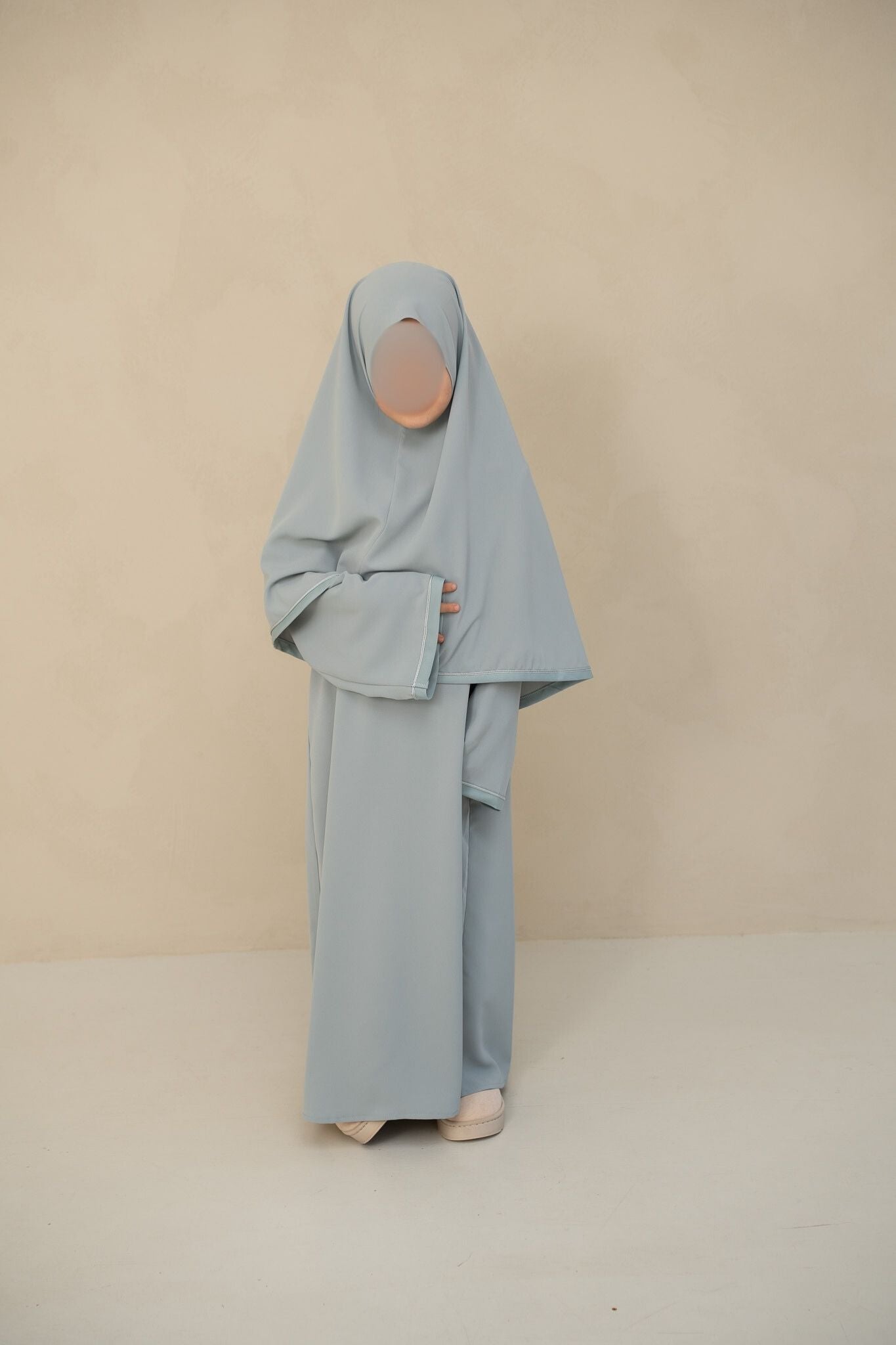 Silk Edge Abaya & Khimar Kids Set