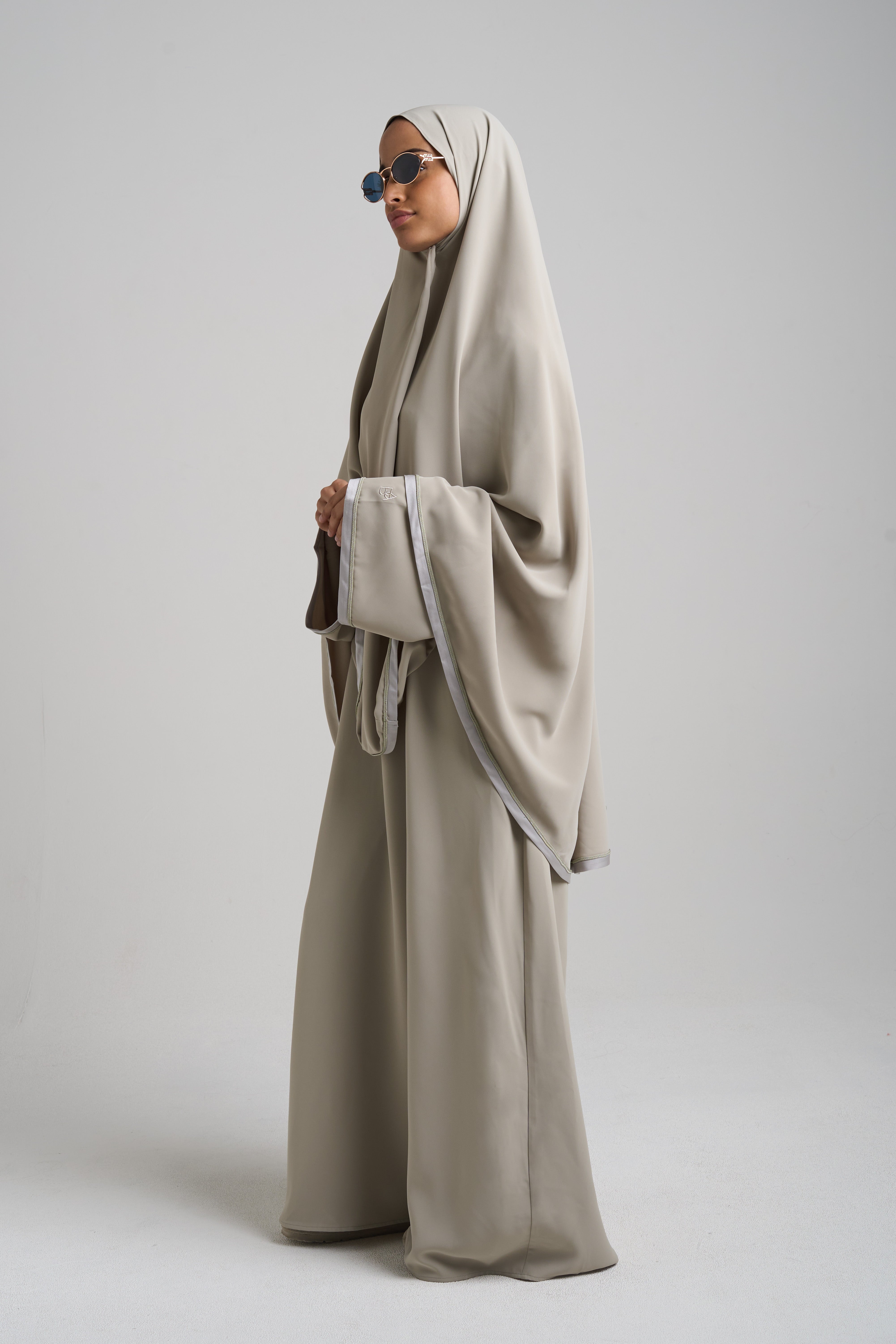 Silk Edge Abaya & Khimar Set