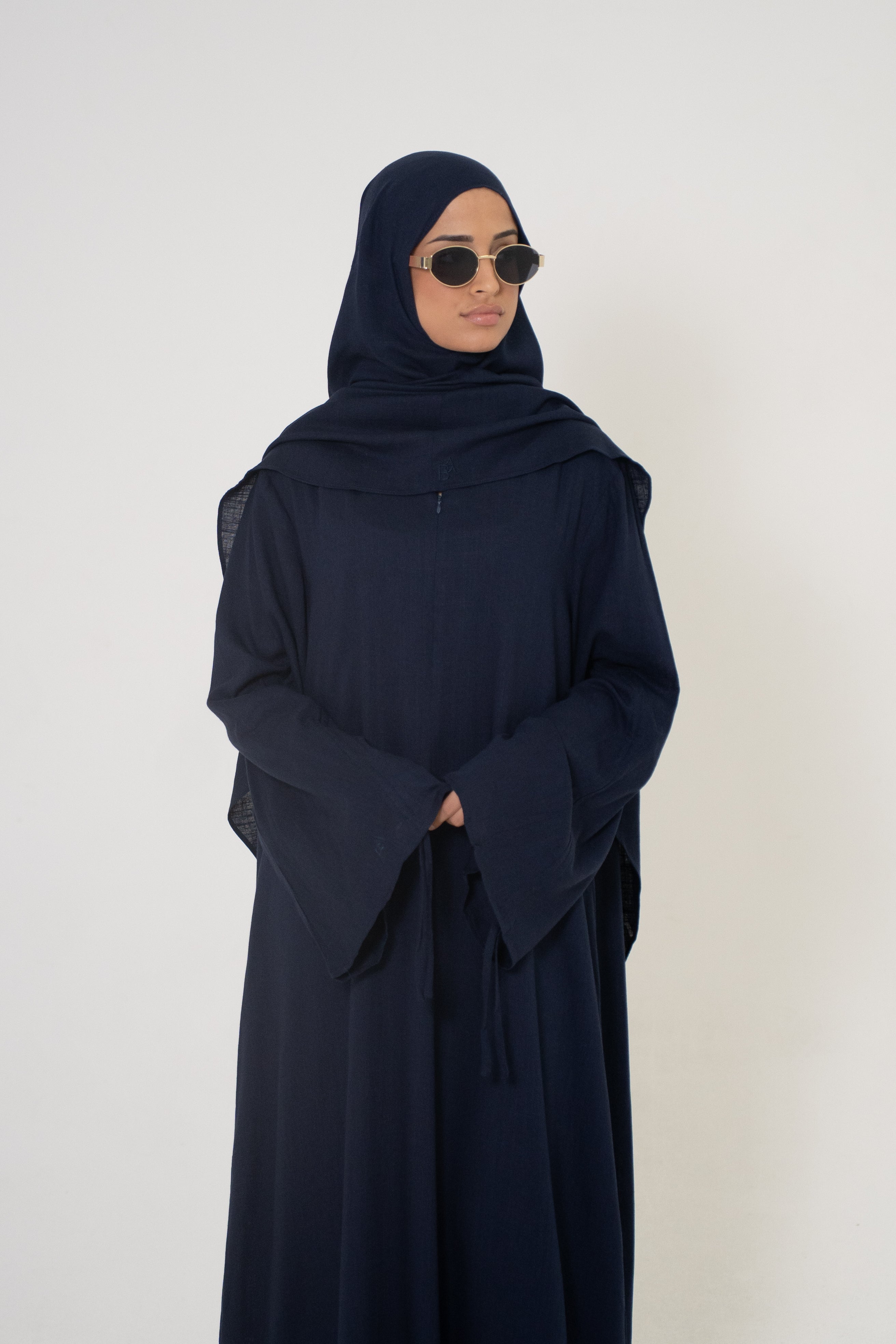 Linen Lace Abaya & Khimar Set