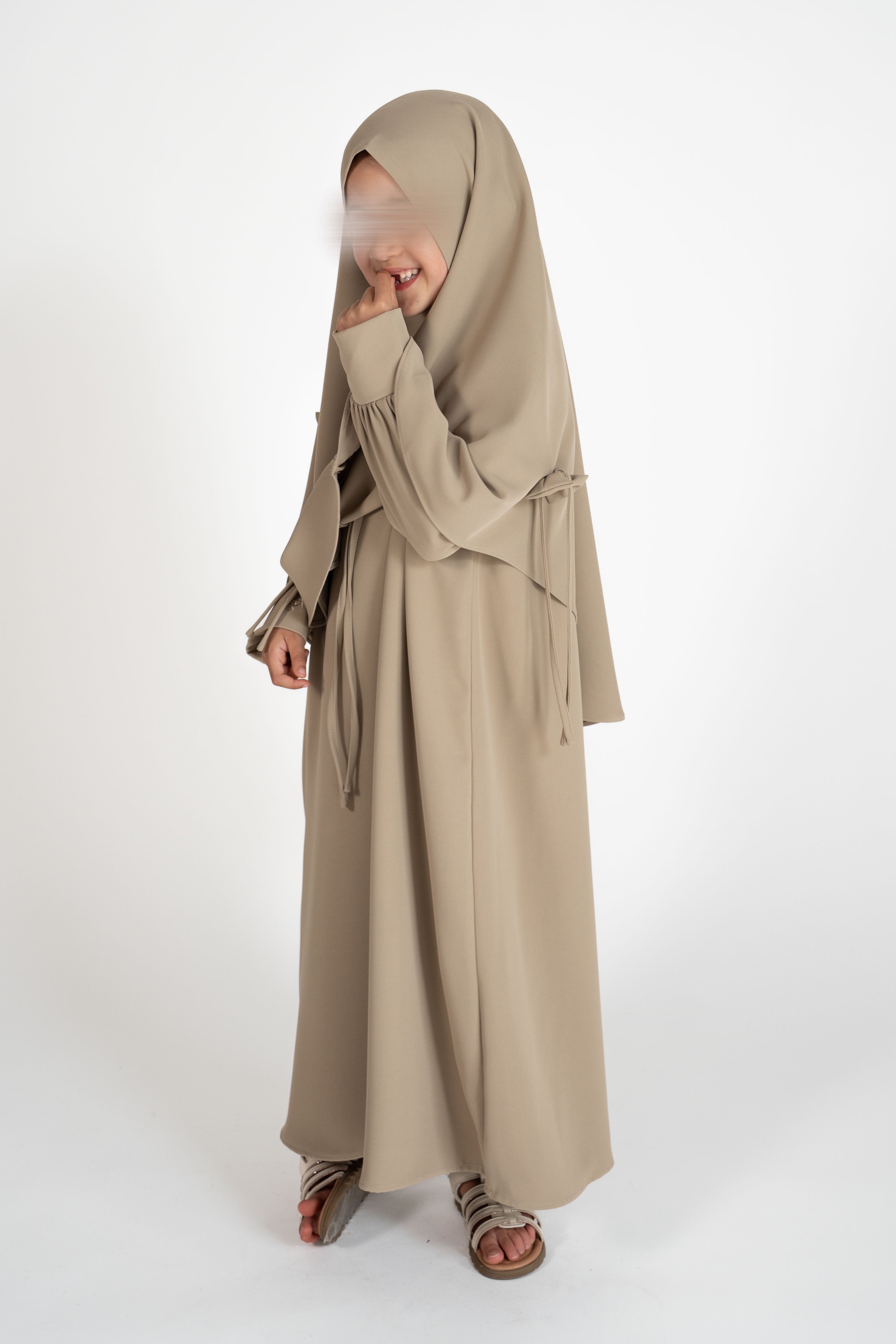Timeless Tie Abaya & Khimar Kids Set