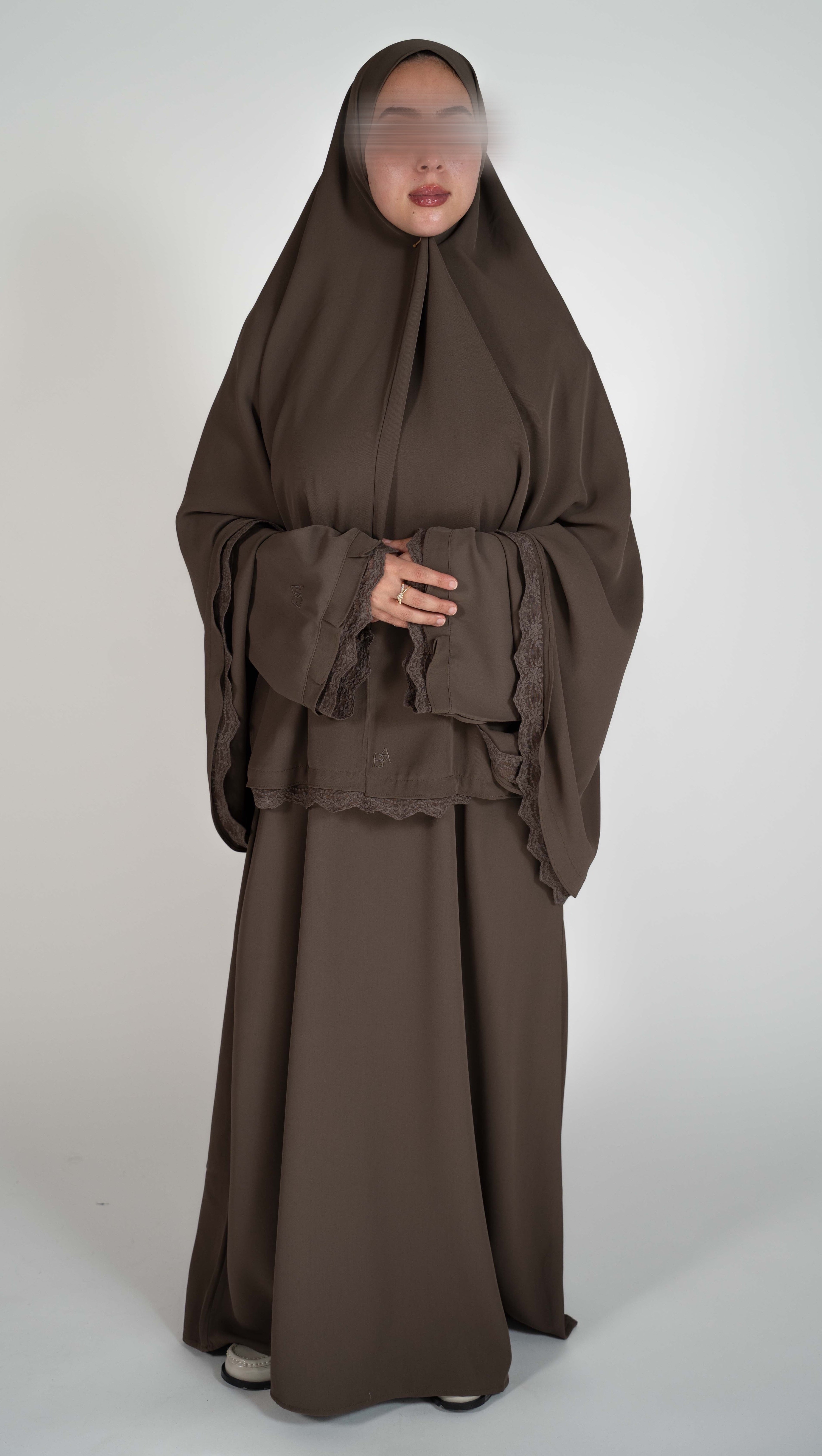 Detailed Lace Abaya & Khimar