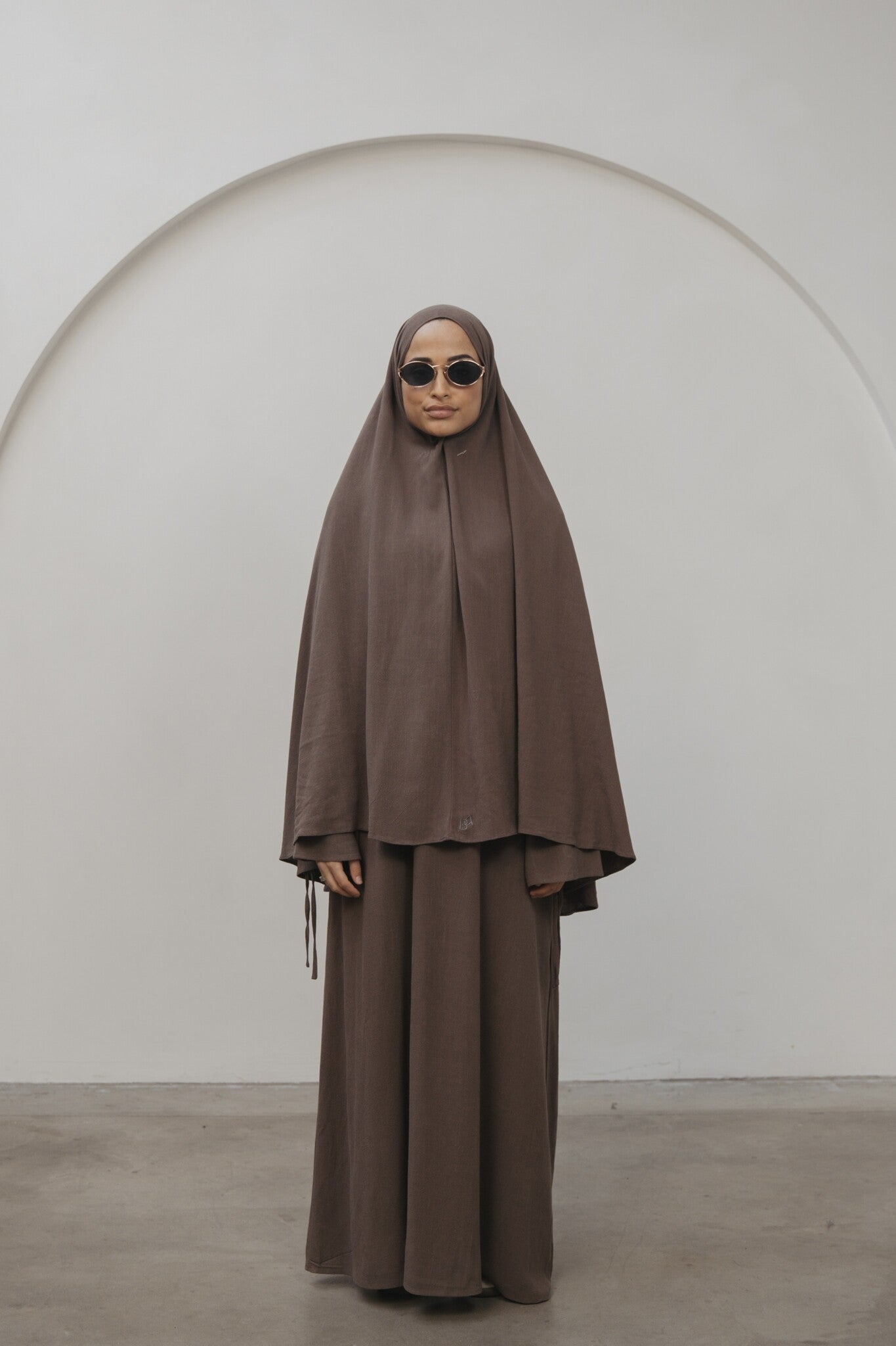 Linen Lace Abaya & Khimar Set